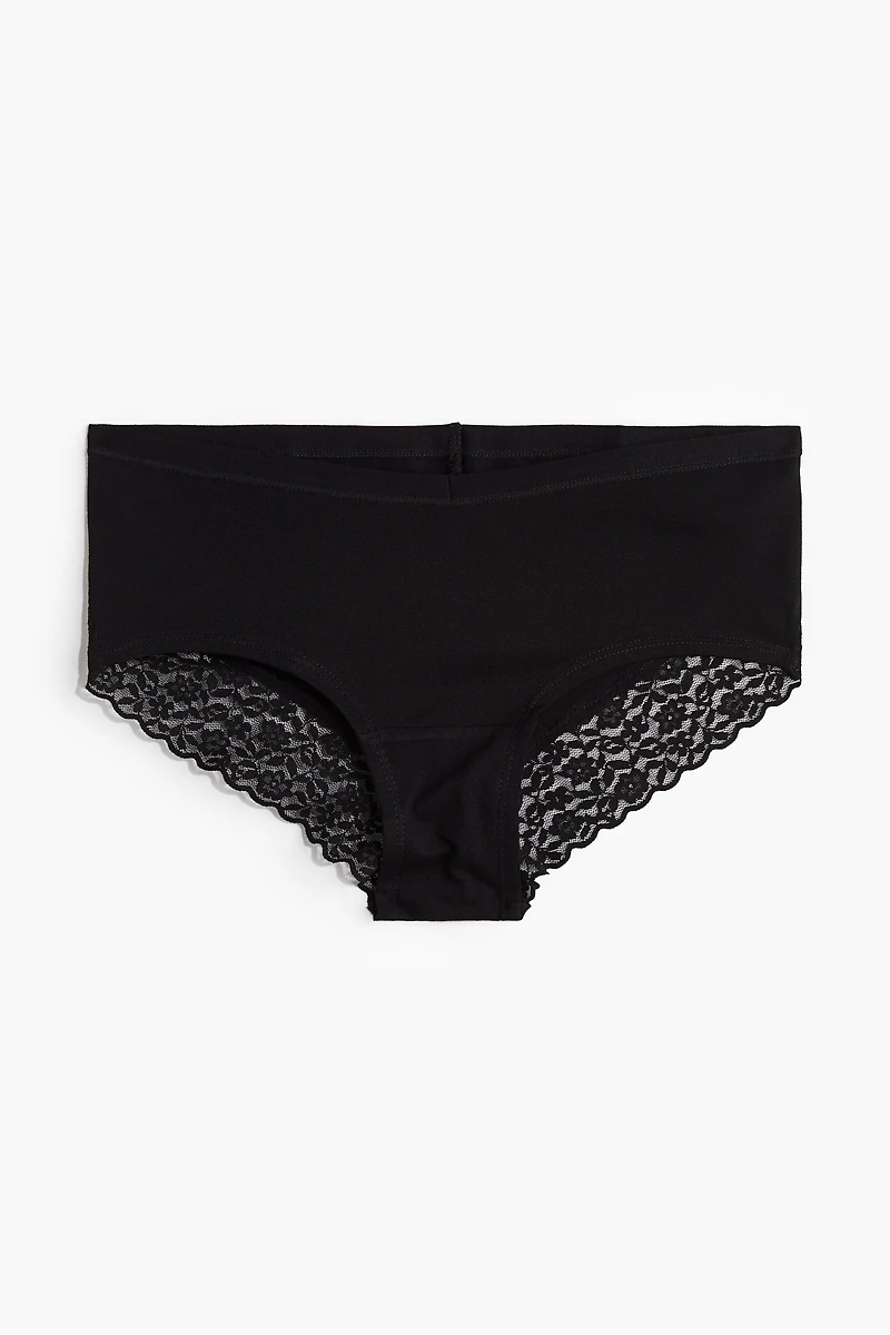 MAMA 5-pack Lace-trimmed Cotton Hipster Briefs