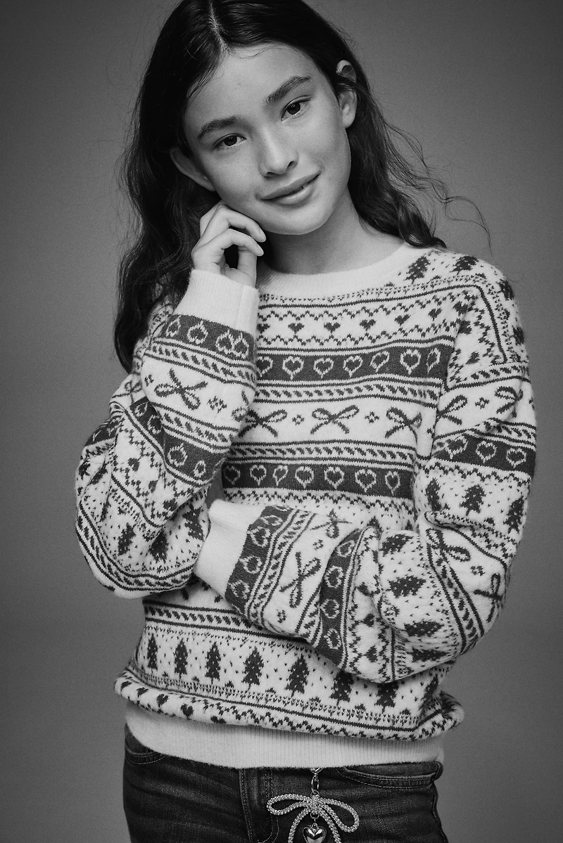 Loose-Fit Motif-Detail Sweater