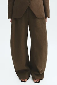 Linen-Blend Balloon Pants