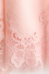 Lace-Trimmed Ramie Skirt