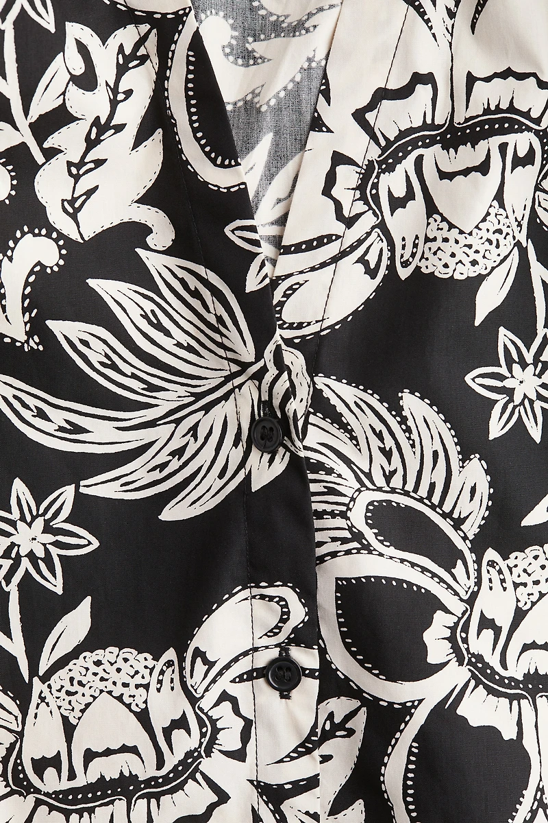 Balloon-Sleeved Poplin Blouse