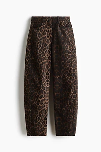 Velvet Barrel-Leg Pants