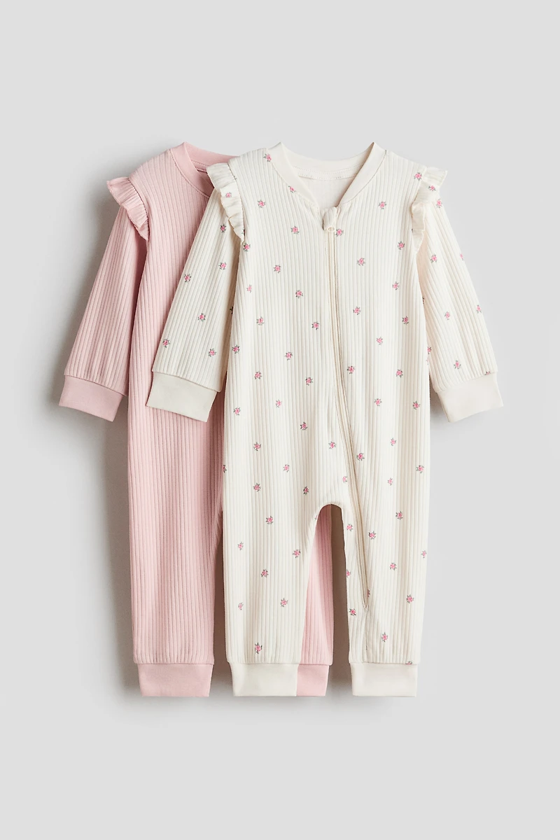 2-Pack Cotton Pajama Jumpsuits