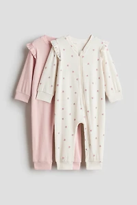 2-Pack Cotton Pajama Jumpsuits