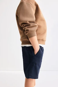 Short à cordon en lin mélangé