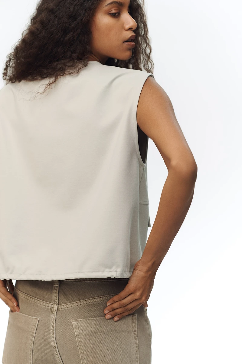 Jersey Top with Drawstrings