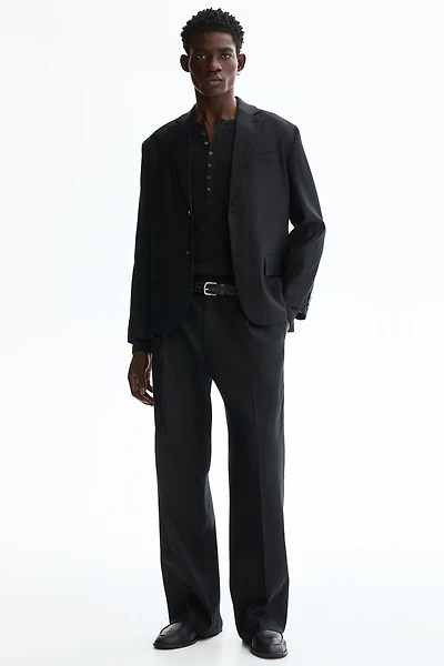Relaxed-Fit Tailored Linen-Blend Pants