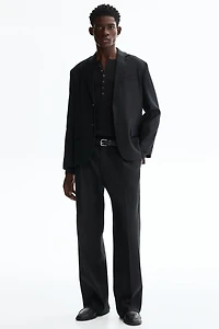 Relaxed-Fit Tailored Linen-Blend Pants
