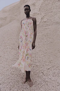 Smocked-Bodice Strappy Dress
