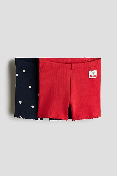 2-Pack Ribbed Bike Shorts