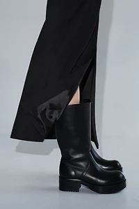 Jupe midi en laine