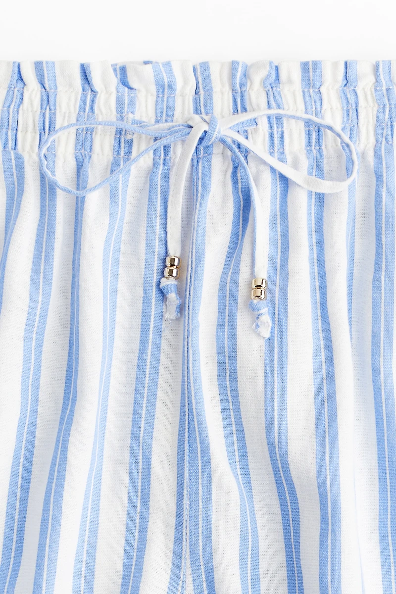 Linen-Blend Drawstring Shorts