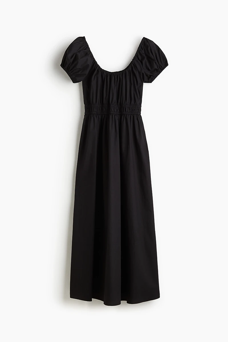 Off-the-Shoulder Poplin Dress