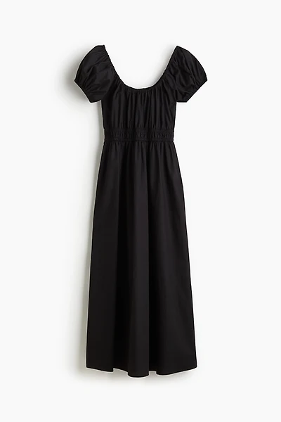 Off-the-Shoulder Poplin Dress