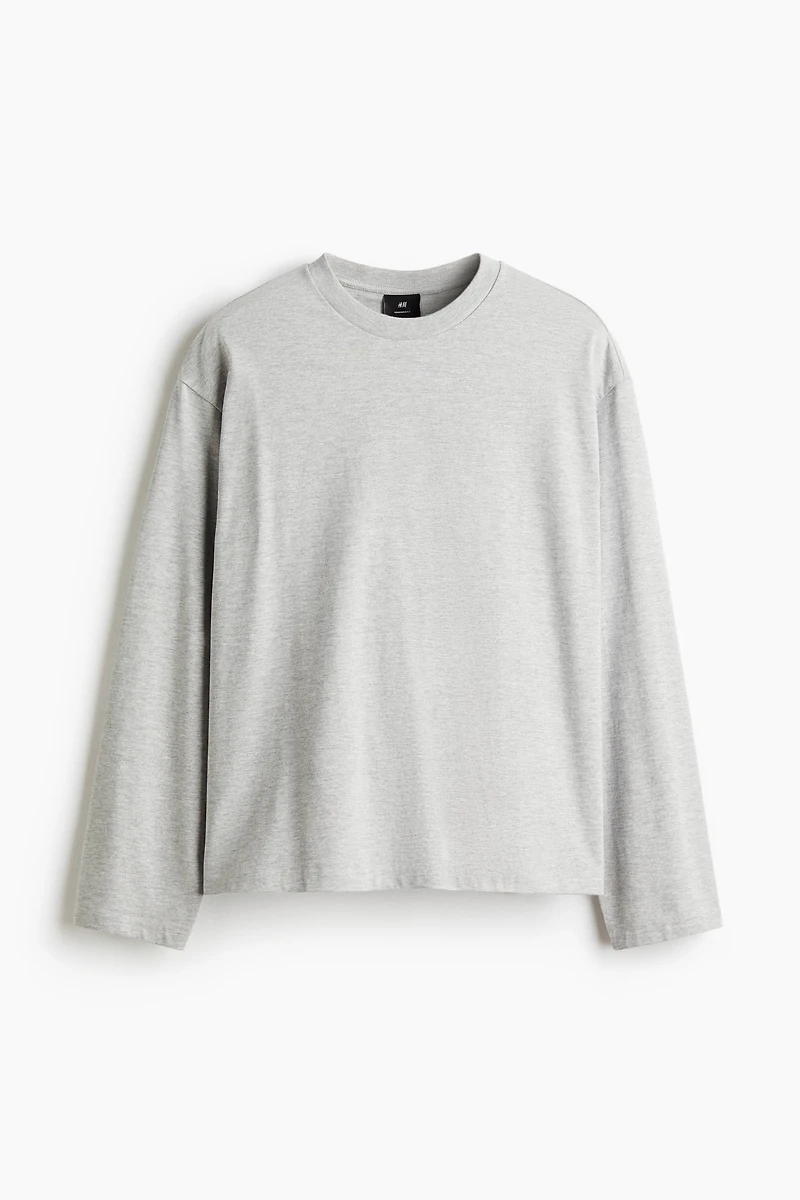 Oversized Long-Sleeved Jersey Shirt
