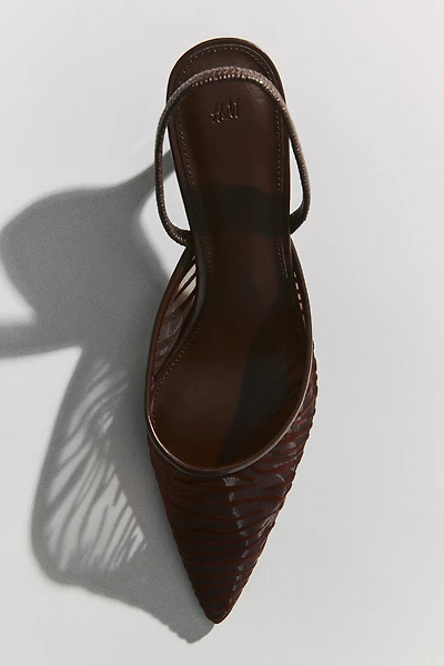 Escarpins en filet avec talon bobine