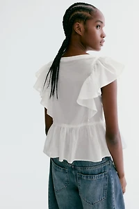 Haut volanté en coton