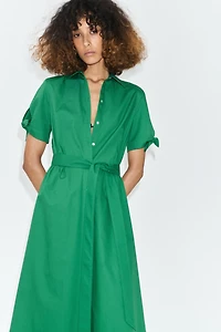 Short-Sleeved Shirt Dress