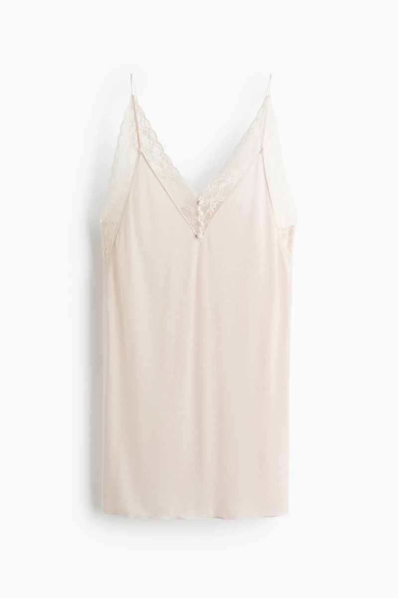 Nuisette en viscose mélangée avec dentelle