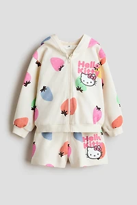 2-Piece Printed Sweatshirt and Sweatshorts Set