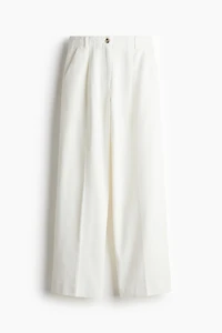 Wide-Leg Twill Pants