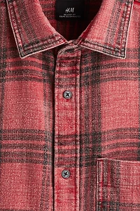 Loose-Fit Washed Flannel Shirt