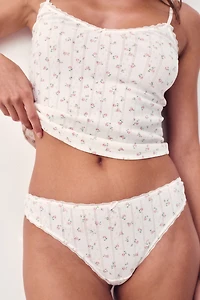 Lot de 2 culottes tanga en pointelle