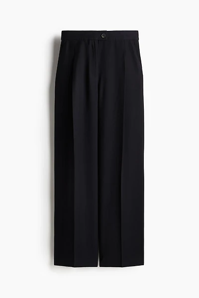 Wide-Leg Twill Pants