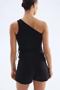 Jupe-short portefeuille en lin mélangé
