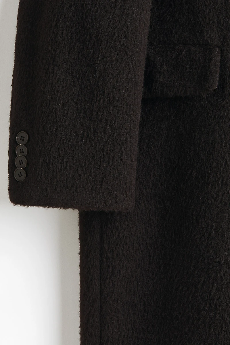 Manteau à fermeture droite en laine mélangée