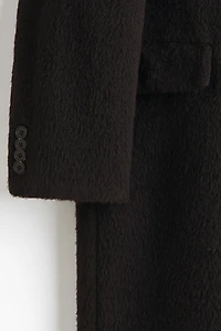 Manteau à fermeture droite en laine mélangée