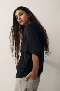 Haut à manches chauve-souris en tricot