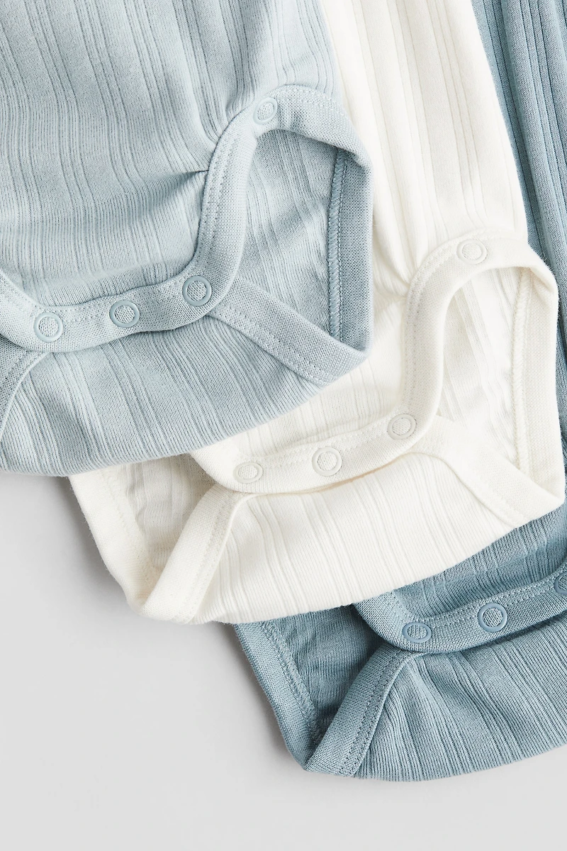 Lot de 3 maillots côtelés à fermeture croisée