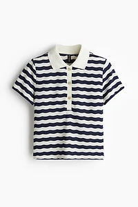 Textured-Knit Polo Shirt