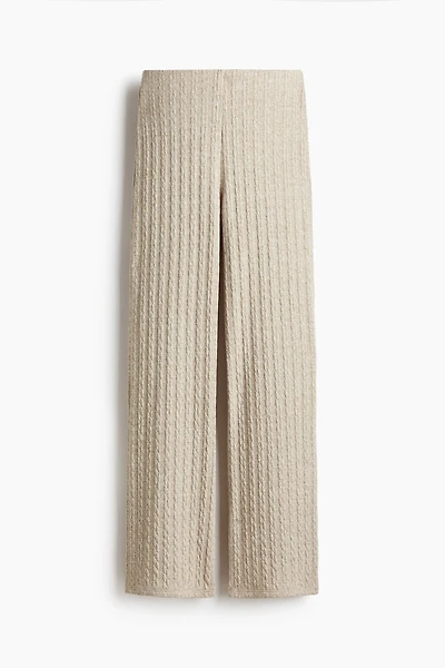 Flared Cable-Knit Pants