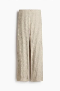 Flared Cable-Knit Pants