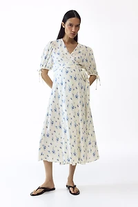 MAMA Robe portefeuille avec manches bouffantes