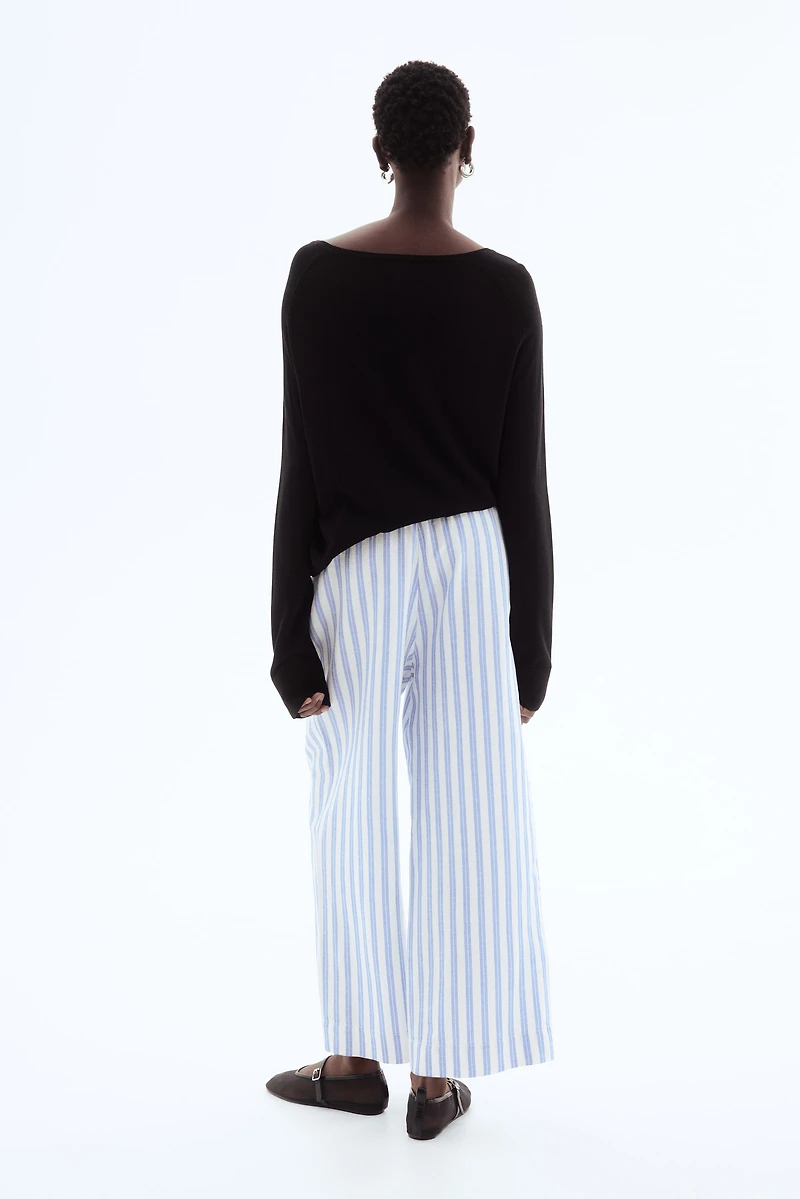 Linen-Blend Crop Pants