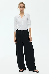 Balloon-Leg Pants with Drawstring