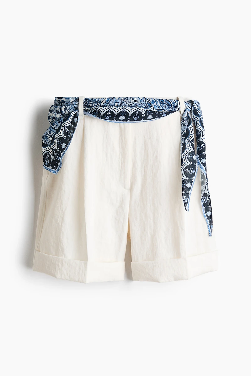 Scarf-Detail Shorts