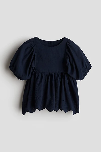 Blouse with Eyelet Embroidery