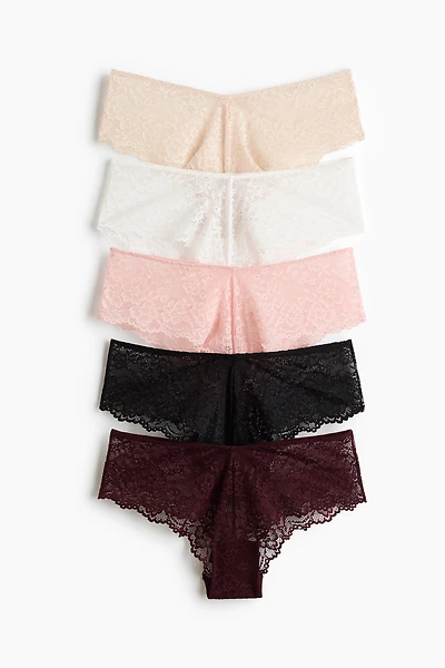 Lot de 5 culottes Hipster en dentelle
