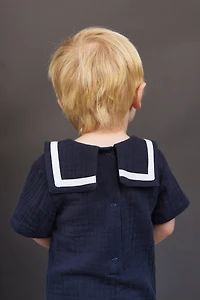 Muslin Sailor Romper Suit