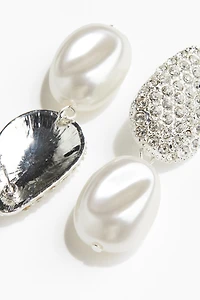 Boucles d'oreilles à strass avec pendentif