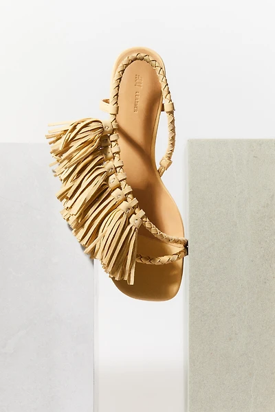 Sandales à talon avec bord frangé