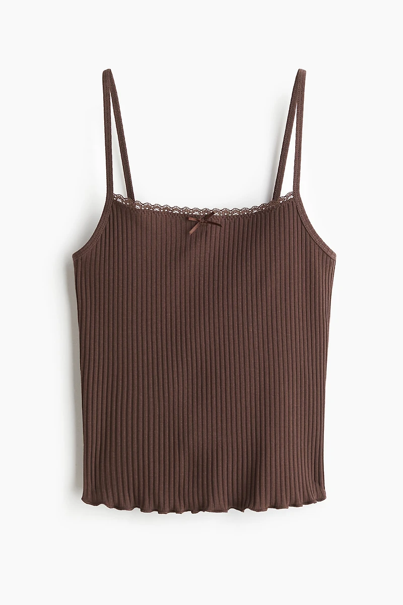 Lace-Trimmed Strappy Top
