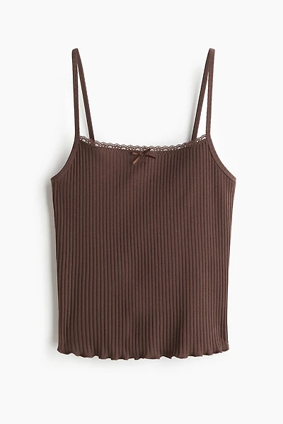 Lace-Trimmed Strappy Top