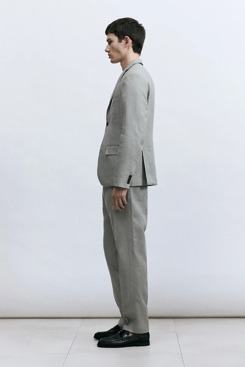 Slim-Fit Linen Suit Pants