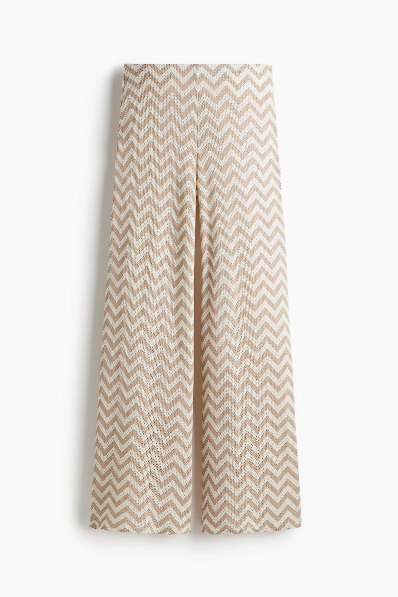 Wide-Leg Jacquard-Knit Pants