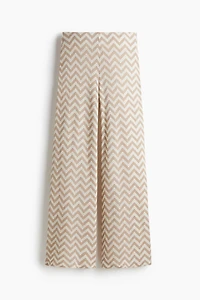 Wide-Leg Jacquard-Knit Pants